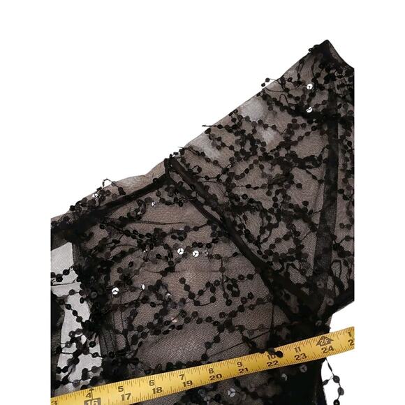 MICHELLE Sequins DUSTER Coverup One Size Fits Most BLACK Sparkle Shimmer Jacket - Picture 14 of 14